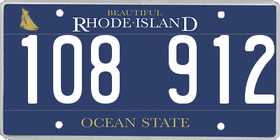 RI license plate 108912