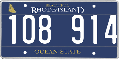 RI license plate 108914