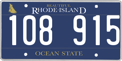 RI license plate 108915