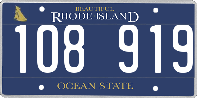 RI license plate 108919