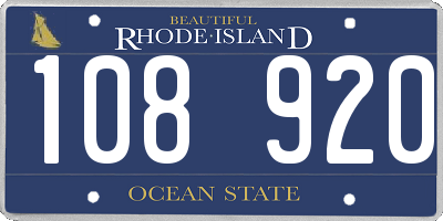 RI license plate 108920