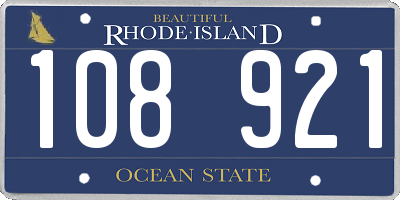 RI license plate 108921