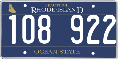 RI license plate 108922