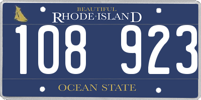 RI license plate 108923