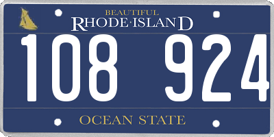 RI license plate 108924