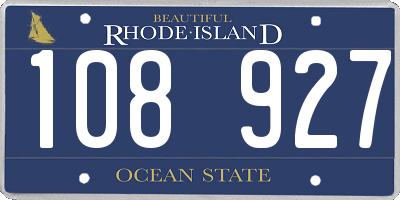 RI license plate 108927