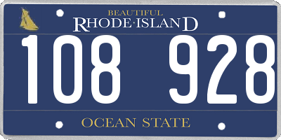 RI license plate 108928