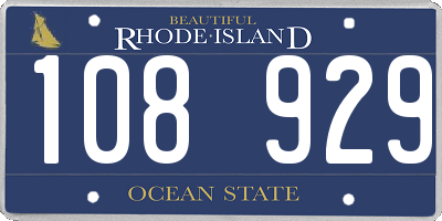 RI license plate 108929