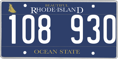 RI license plate 108930