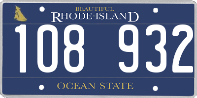 RI license plate 108932