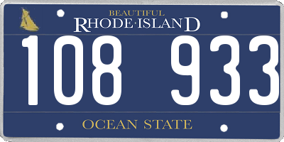 RI license plate 108933