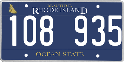 RI license plate 108935