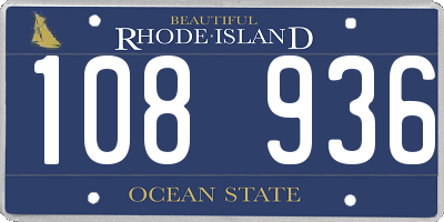RI license plate 108936