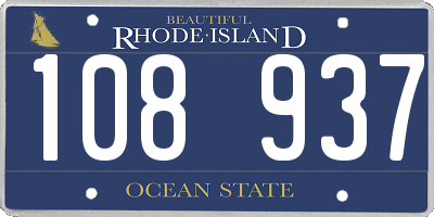 RI license plate 108937