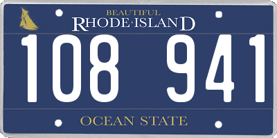 RI license plate 108941
