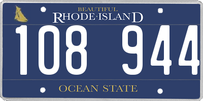 RI license plate 108944