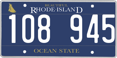 RI license plate 108945
