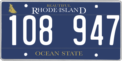 RI license plate 108947