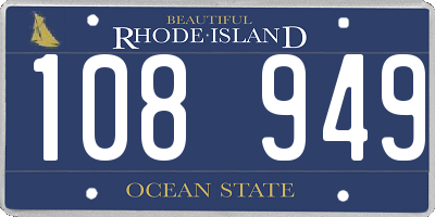 RI license plate 108949