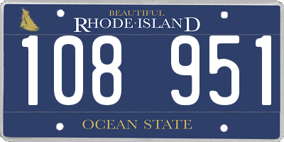 RI license plate 108951