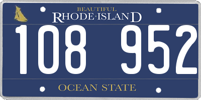 RI license plate 108952