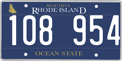 RI license plate 108954