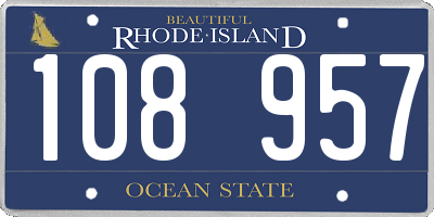 RI license plate 108957