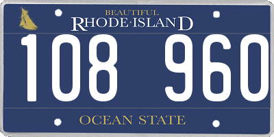 RI license plate 108960