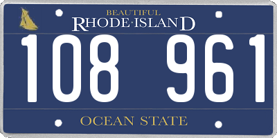 RI license plate 108961