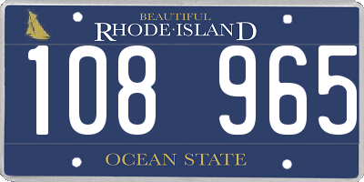 RI license plate 108965