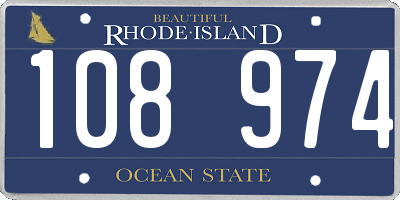RI license plate 108974