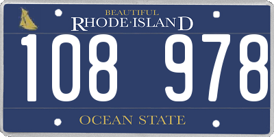RI license plate 108978