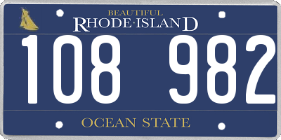 RI license plate 108982