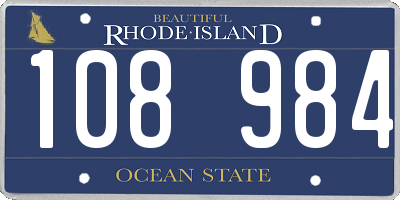 RI license plate 108984