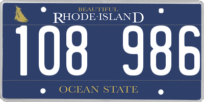 RI license plate 108986