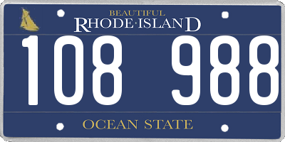 RI license plate 108988