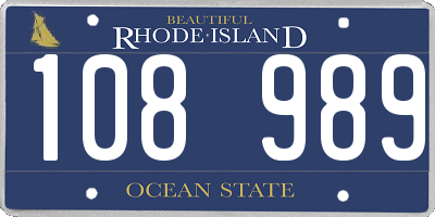 RI license plate 108989