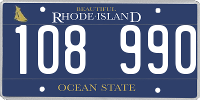 RI license plate 108990