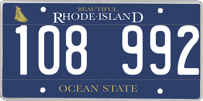 RI license plate 108992