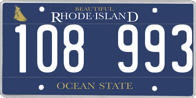 RI license plate 108993