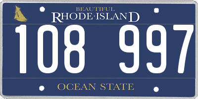 RI license plate 108997