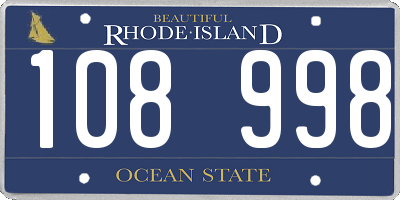 RI license plate 108998