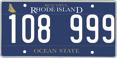 RI license plate 108999