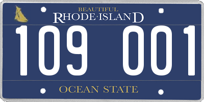 RI license plate 109001
