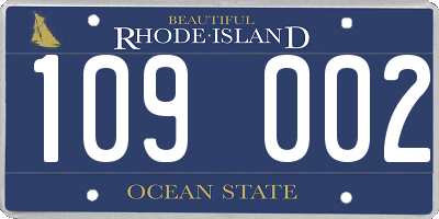 RI license plate 109002