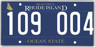 RI license plate 109004