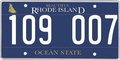 RI license plate 109007