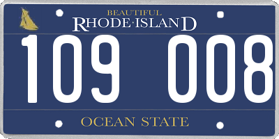 RI license plate 109008