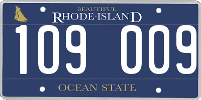 RI license plate 109009