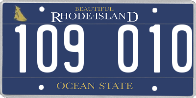 RI license plate 109010